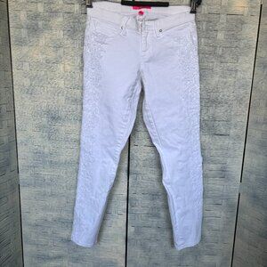 Lilly Pulitzer 4 White Lace Embroidered Skinny‎ Jeans